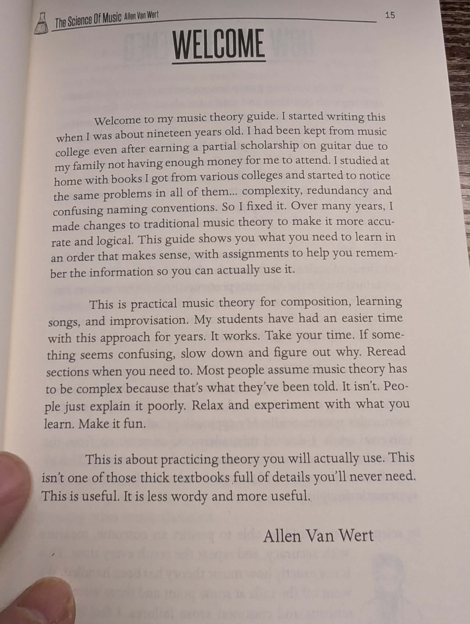 Welcome page - The Science of Music by Allen Van Wert
